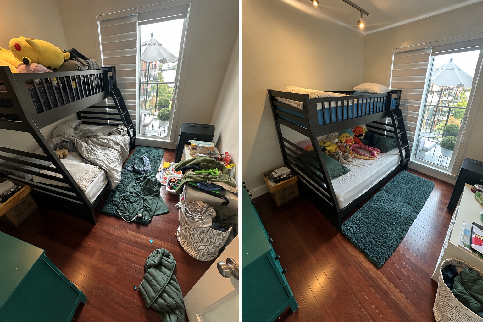 Crisp linens and soft finishes